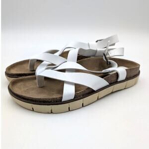 Mia Amore Elain Strappy Sandals Open Round Toe Women's White Size US8.5M EU39